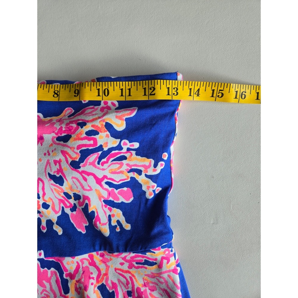 Lilly Pulitzer Loleta Dress Size XS Blue Pink Coral Reef Strapless Resort Preppy - Picture 6 of 10